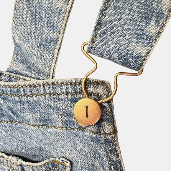 New Isabel Maternity Denim Shortalls Size 6 Romper Shorts Jumpsuit Jeans NWT - Picture 10 of 16